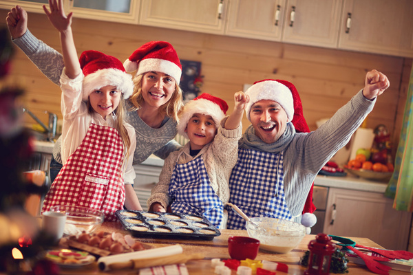 Christmas food made by the whole family Stock Photo 01