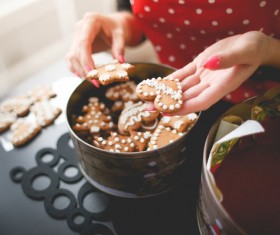 Christmas hand-baked cookies Stock Photo