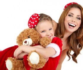 Christmas mothers and daughters Stock Photo 04