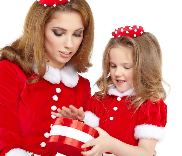 Christmas mothers and daughters Stock Photo 05