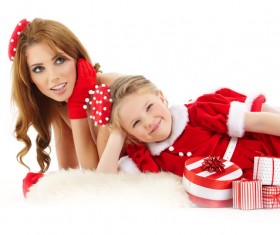 Christmas mothers and daughters Stock Photo 06