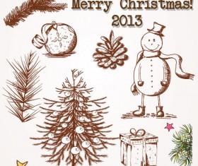 Christmas ornaments set vector 01