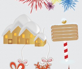 Christmas ornaments set vector 02