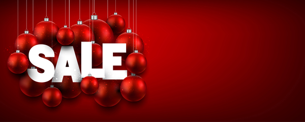 Christmas sale background red vectors