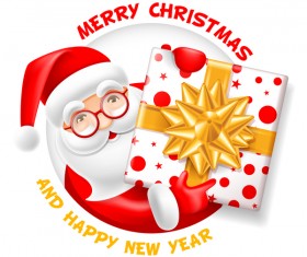 Christmas santa gift card vectors material