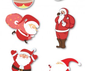 Christmas santa vector illustration set