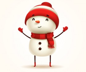 Christmas snowman cute with white background vectors