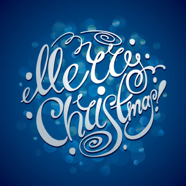 Christmas text abstract design vector