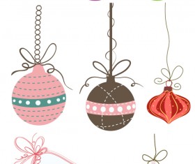 Christmas tree ornaments set vector