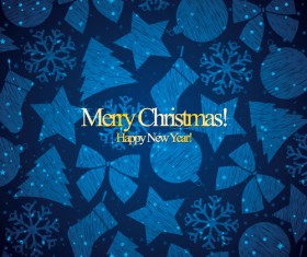 Christmas with new year blue pattern vectors