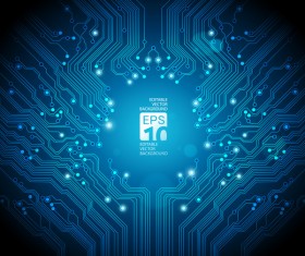 Circuit board blue background vector