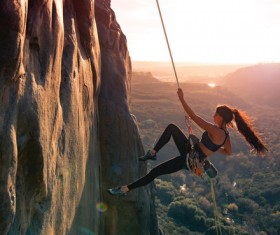 Climbing extreme sports Stock Photo