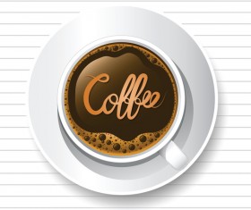 Coffee cup with white table vector