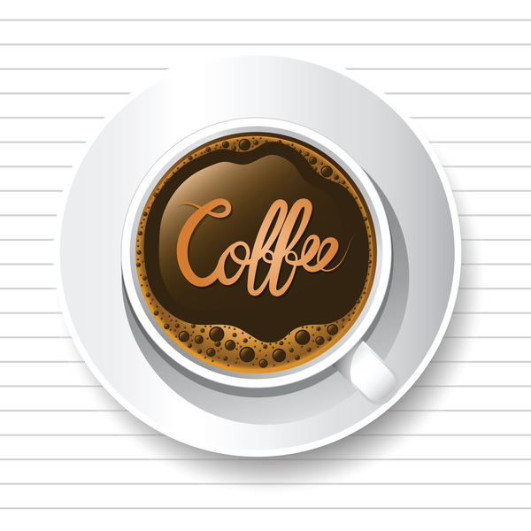 Coffee cup with white table vector