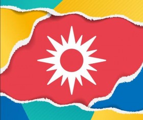 Colored ripped open paper background vector 01