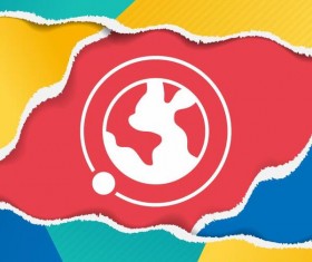 Colored ripped open paper background vector 02