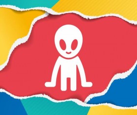 Colored ripped open paper background vector 03