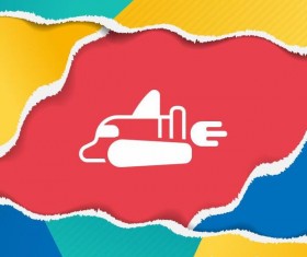 Colored ripped open paper background vector 04