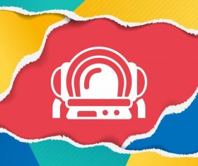 Colored ripped open paper background vector 05