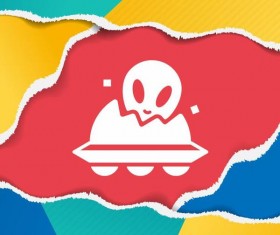 Colored ripped open paper background vector 07