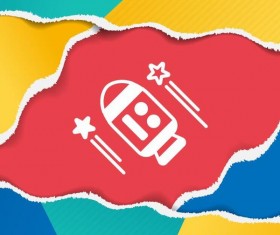 Colored ripped open paper background vector 08