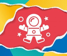 Colored ripped open paper background vector 09