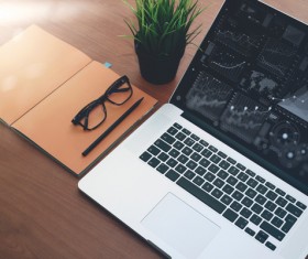 Computers on the desk Stock Photo