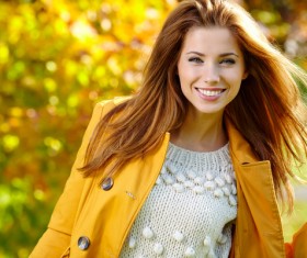 Confident beautiful girl smiling Stock Photo