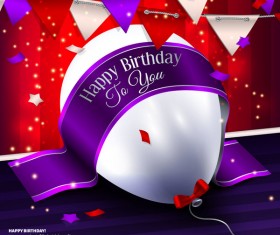Creative birthday background with balloons vector 01