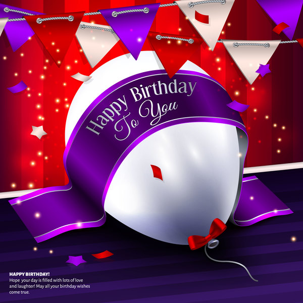 Creative birthday background with balloons vector 01