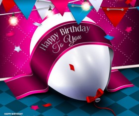 Creative birthday background with balloons vector 02
