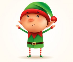 Cute christmas elf illustration vector