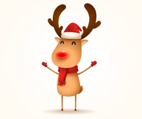 Cute reindeer christmas illustration vector