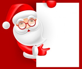 Cute santa with christmas blank background vector 01