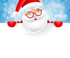 Cute santa with christmas blank background vector 02