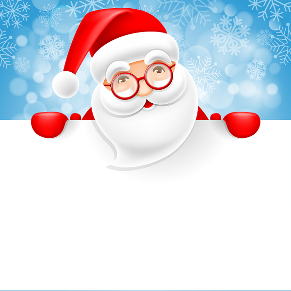 Cute santa with christmas blank background vector 02 free download