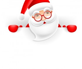 Cute santa with christmas blank background vector 03