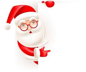 Cute santa with christmas blank background vector 04