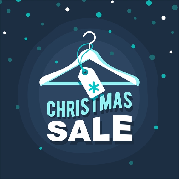 Dark blue christmas sale background vector