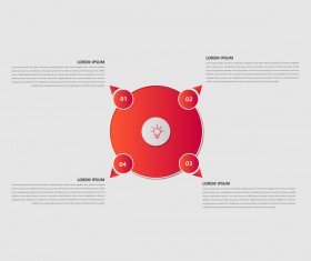 Dark red infographic template vectors 02