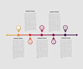 Dark red infographic template vectors 08