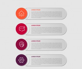 Dark red infographic template vectors 09