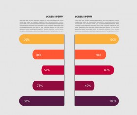 Dark red infographic template vectors 10