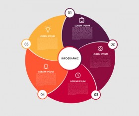 Dark red infographic template vectors 13
