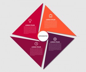 Dark red infographic template vectors 15