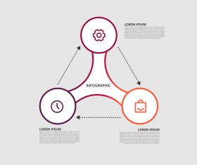 Dark red infographic template vectors 16