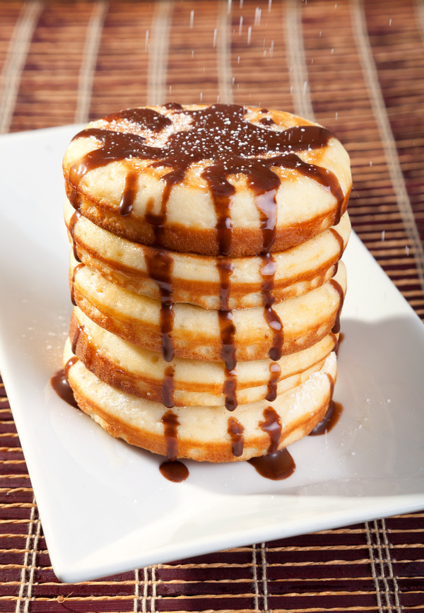 Delicious chocolate pancakes Stock Photo