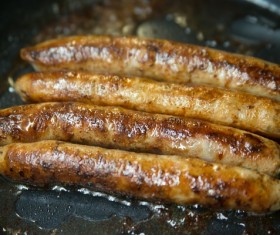 Delicious grilled sausage Stock Photo