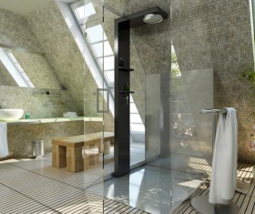 Design of washing room with stereo sense Stock Photo