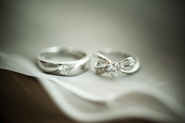 Diamond wedding ring Stock Photo